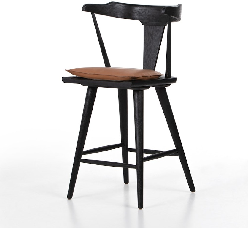 Four Hands Ripley Dining Chair with Cushion Black Whiskey 228280