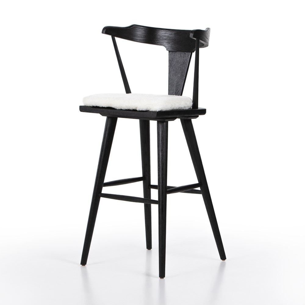 Black bar stools on sale with cushion