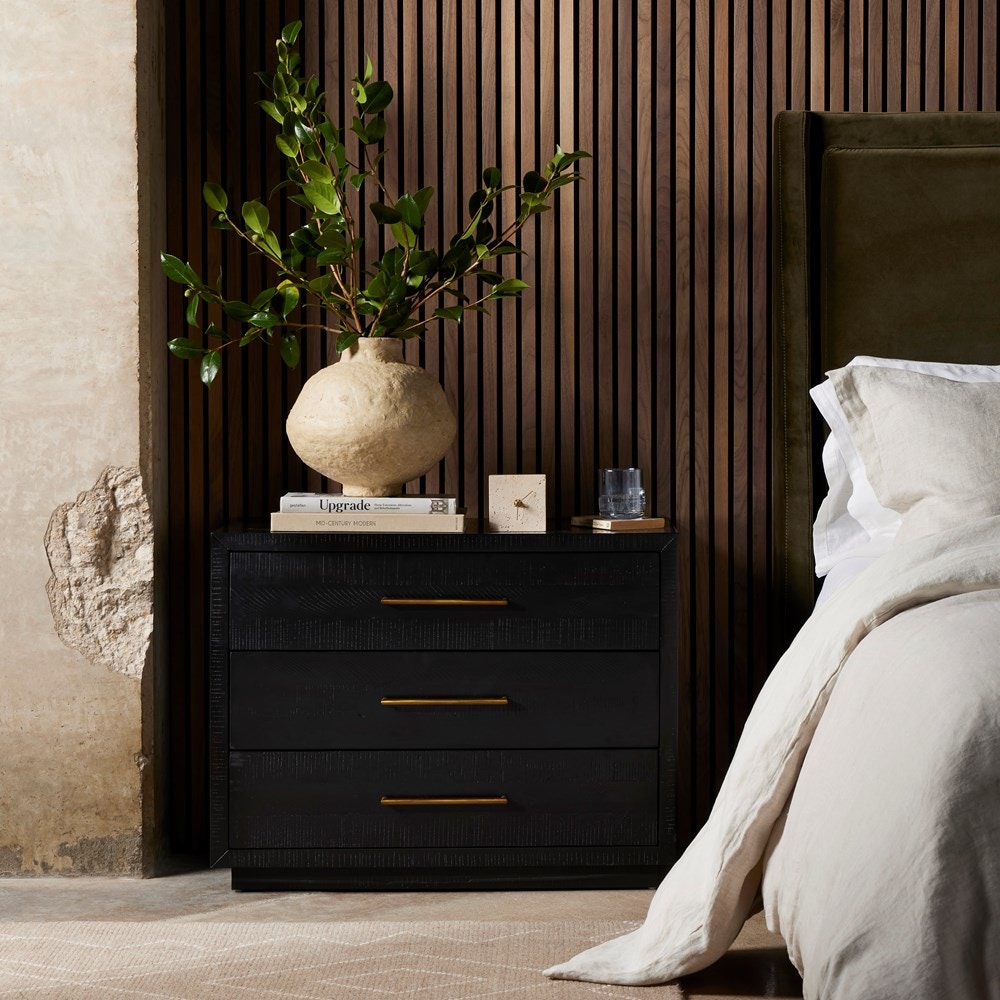 Four Hands Suki Large Nightstand Burnished Black 234955-001