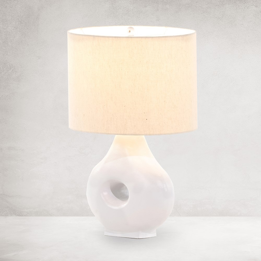 Four Hands Tallie Table Lamp Matte White Cast Alum 228573-001