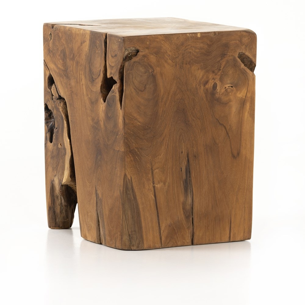 Four Hands Teak Square Stool Aged Natural Teak 227026-003