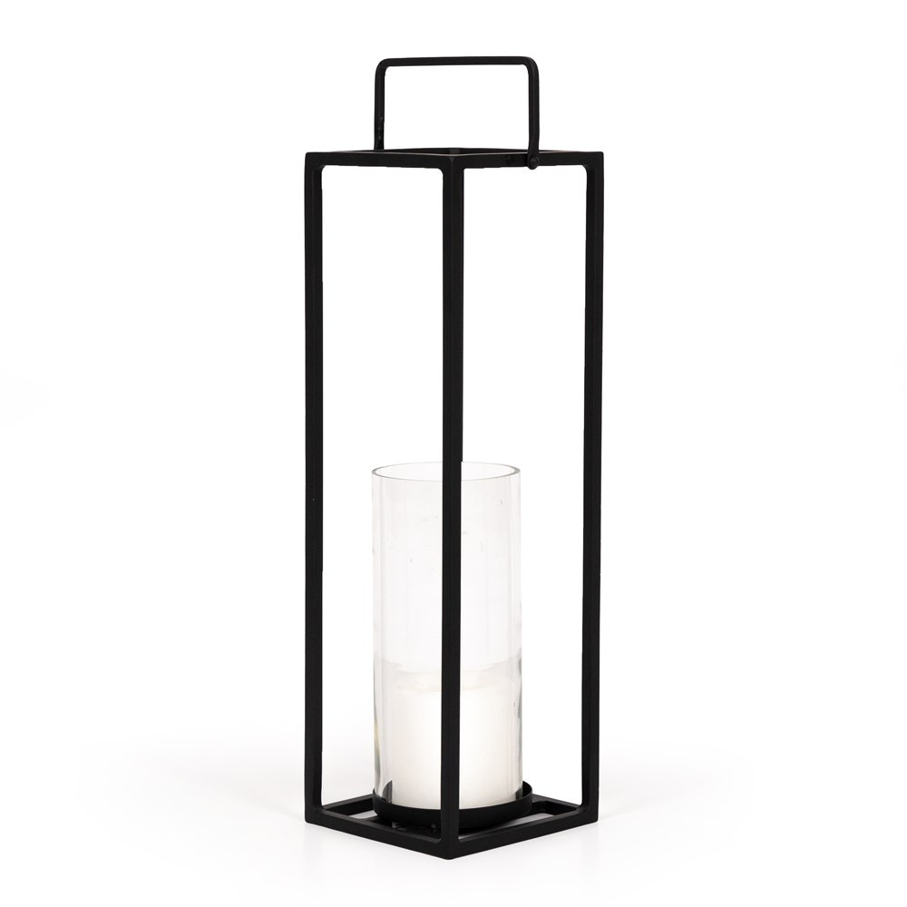 Four Hands Teller Outdoor Lantern Satin Black 230481-001 - Portland, OR