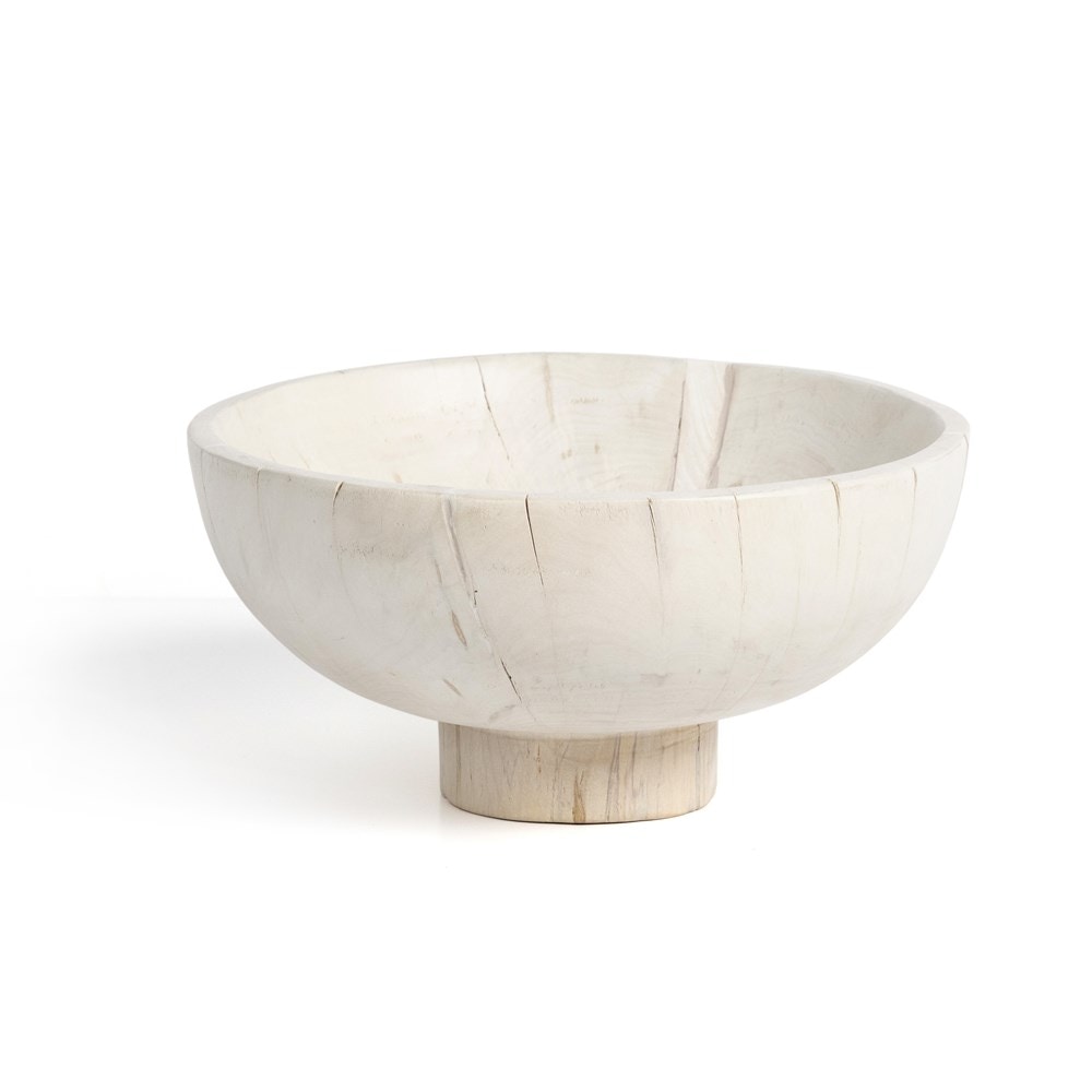 Wooden turned top pedestal bowl