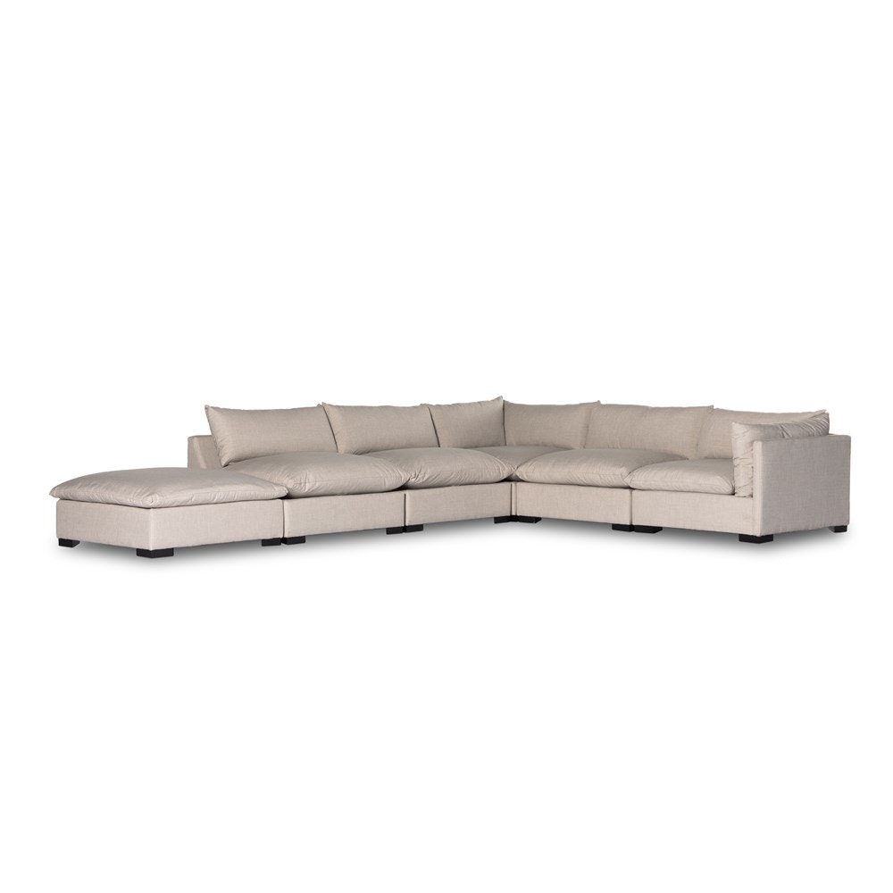 Four Hands Westwood 5 Piece Raf Sectional With Ott Bennett Moon