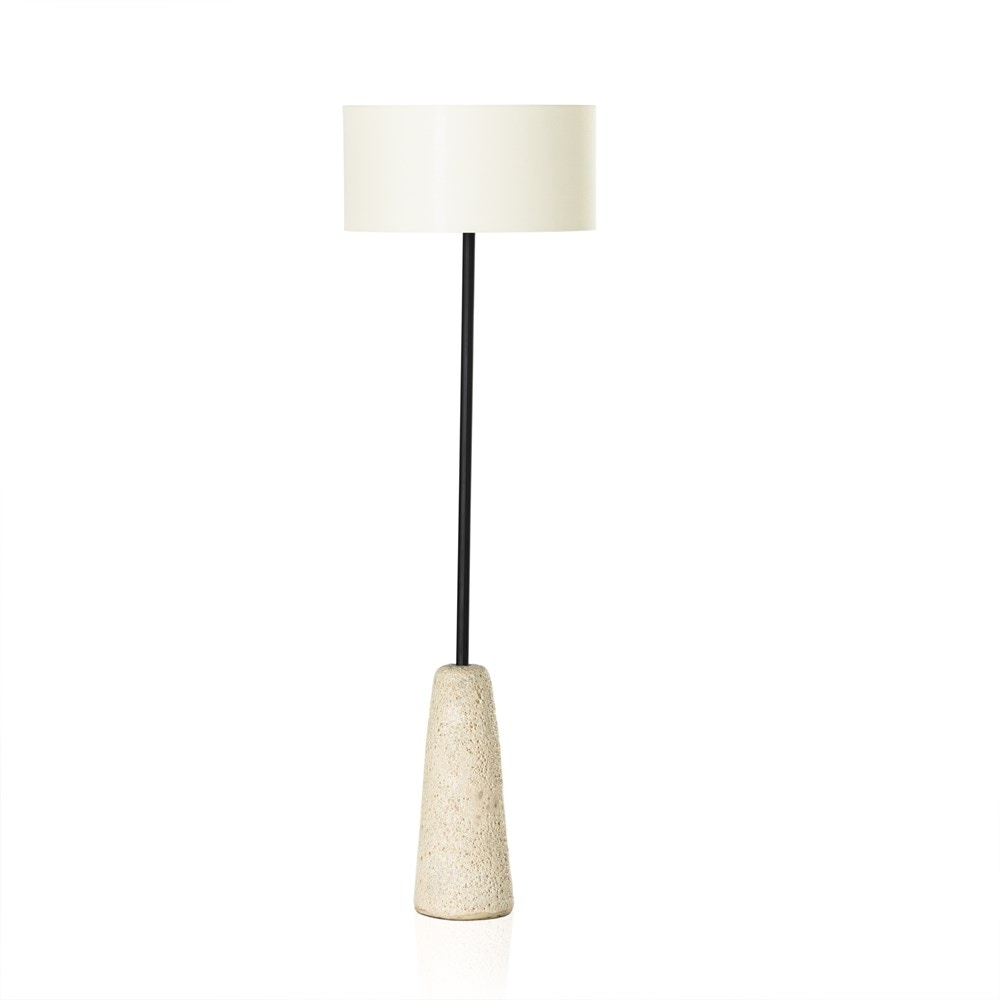 Four Hands Wren Floor Lamp Reactive White Glaze 229282-002