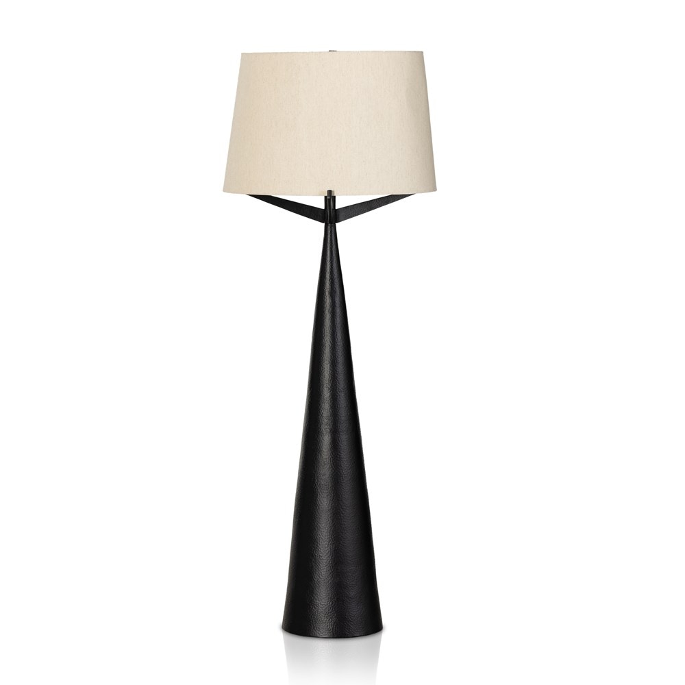Four Hands Ziggy Floor Lamp Hammered Black Aluminum 235073-001