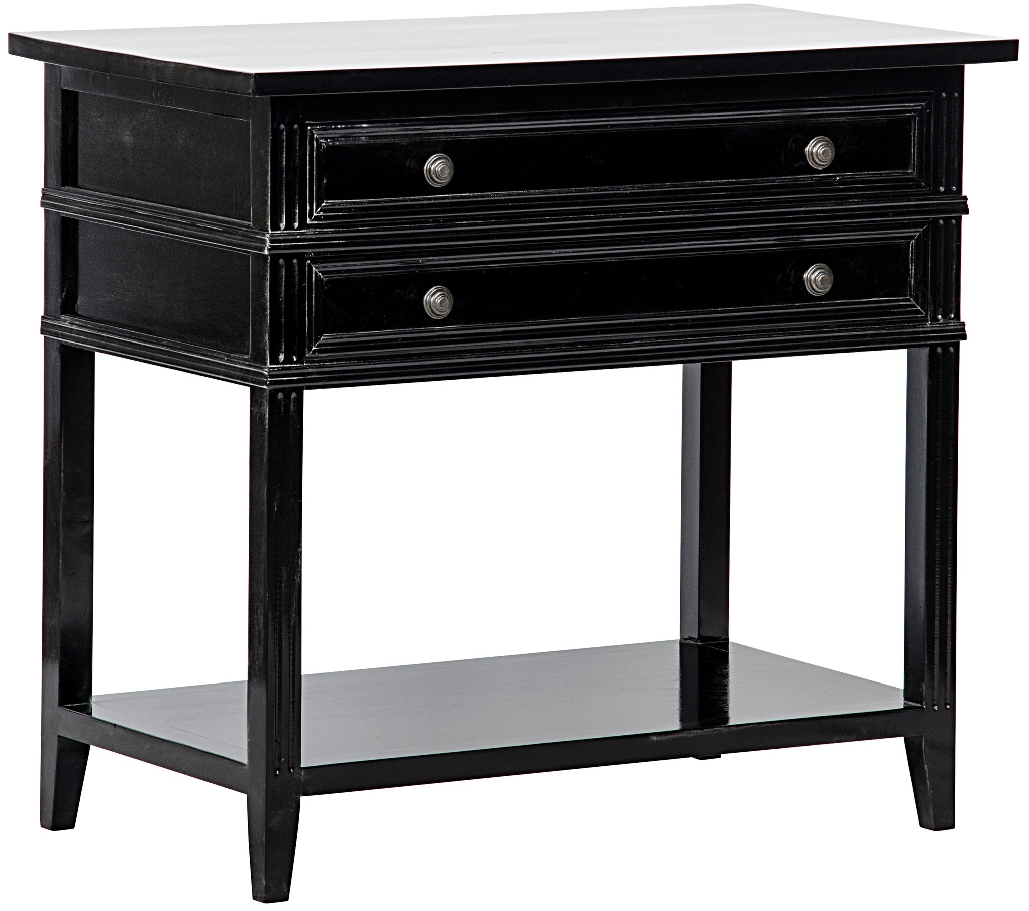 black distressed side table