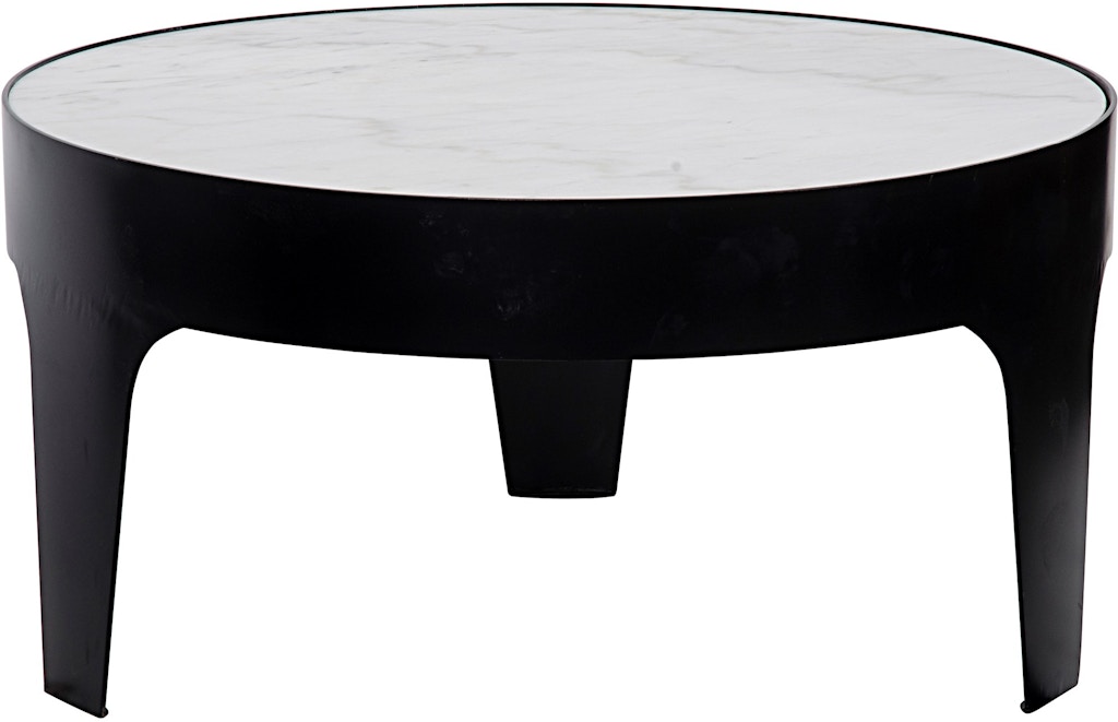 Llona Black Marble Look Round Coffee Table By Euro Style Eurway
