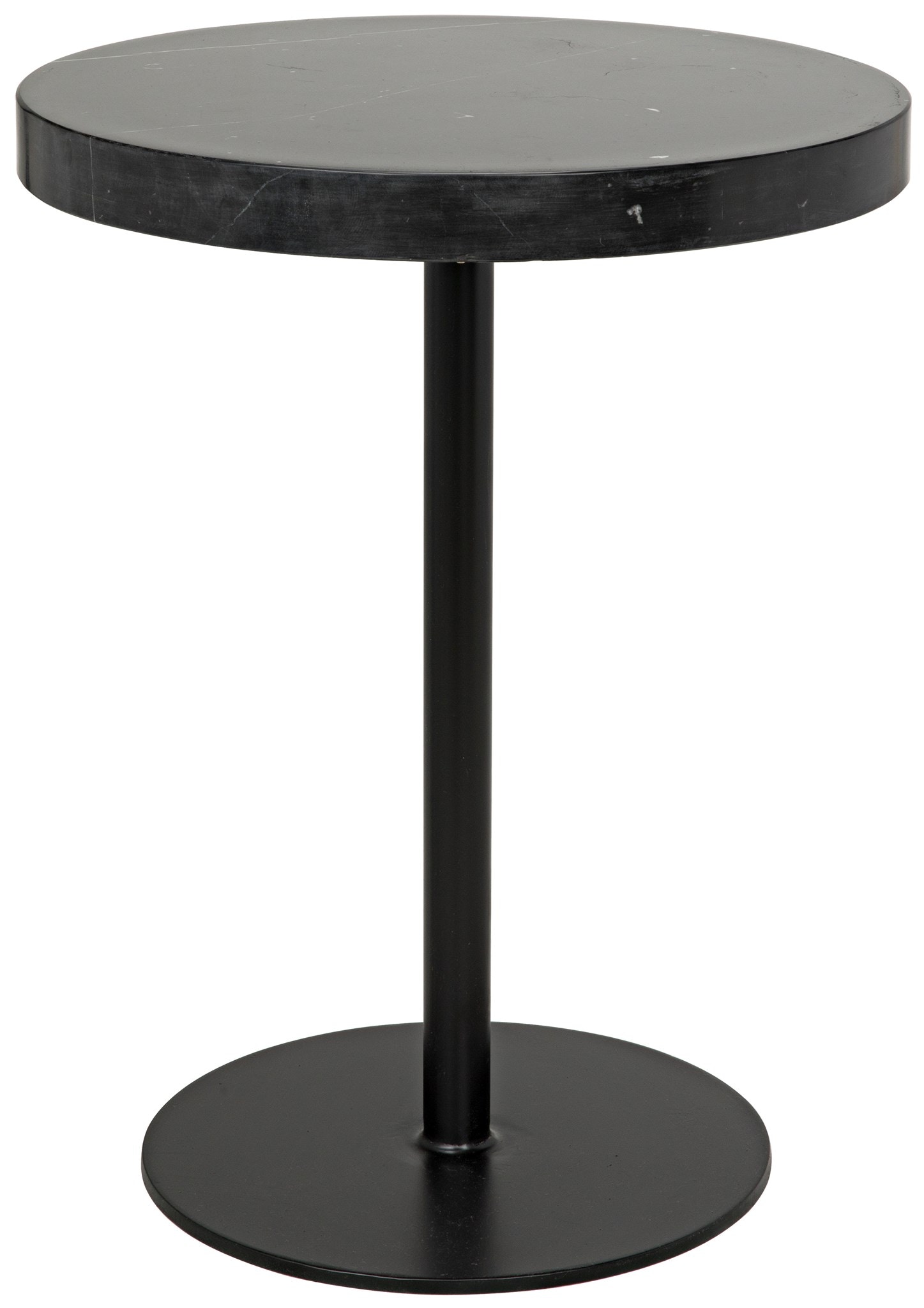 black metal pedestal side table