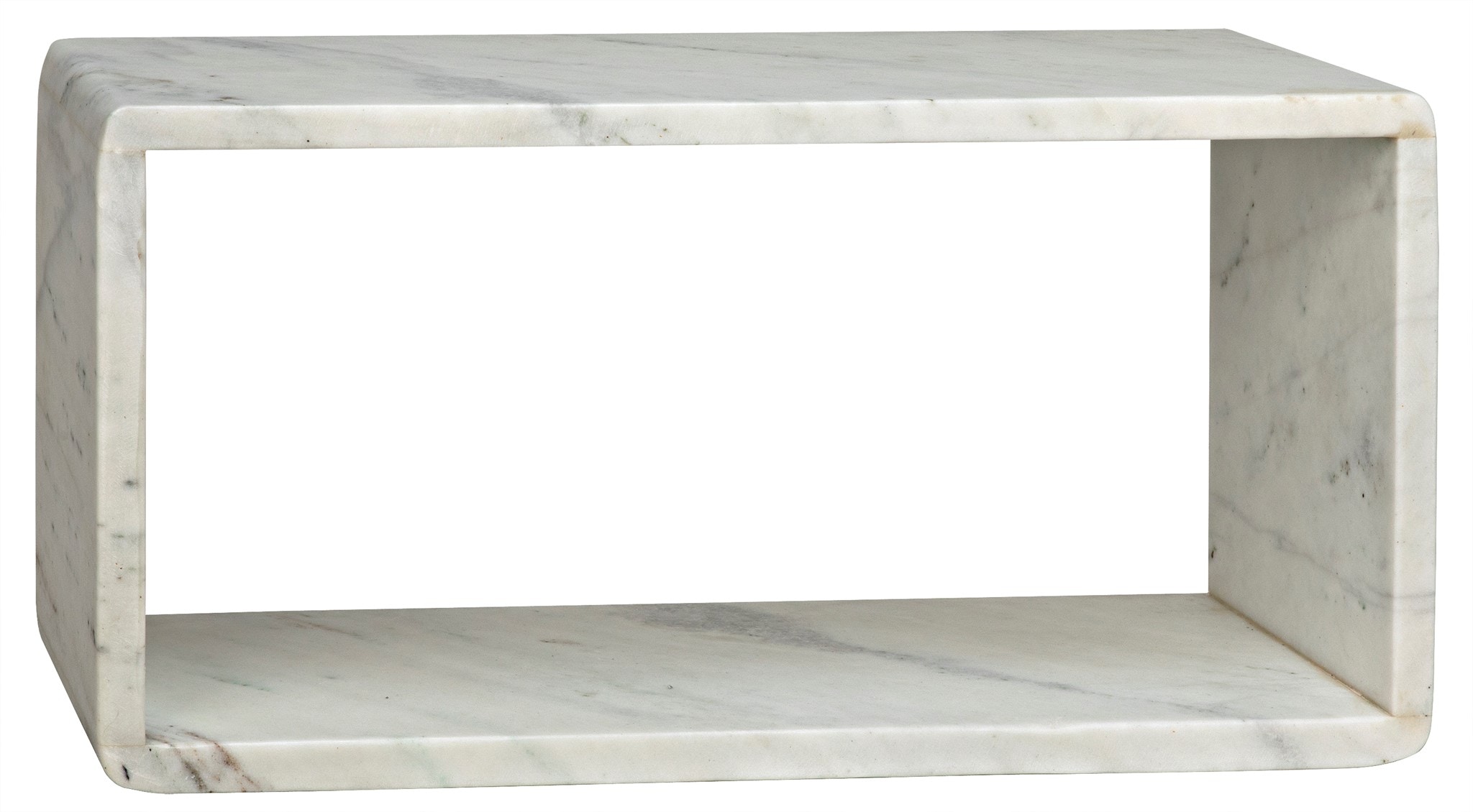 Noir Foundation Side Table Large White Marble Yt0717 19wh