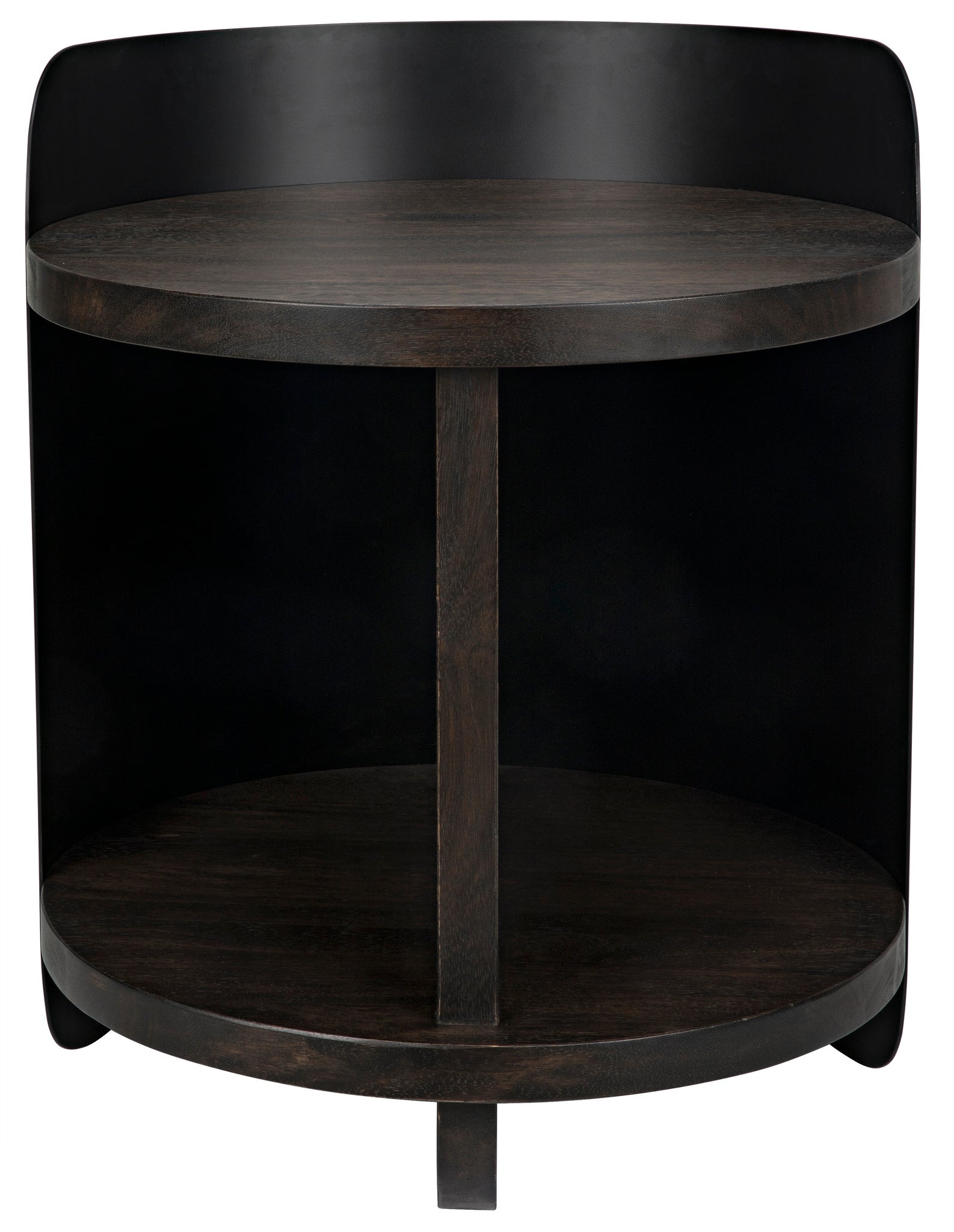 Noir Mondo Bongo Side Table, Ebony Walnut with Steel