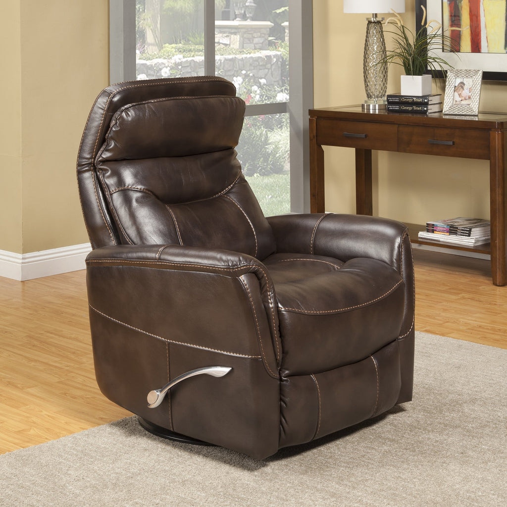 Faux leather swivel on sale rocker recliner