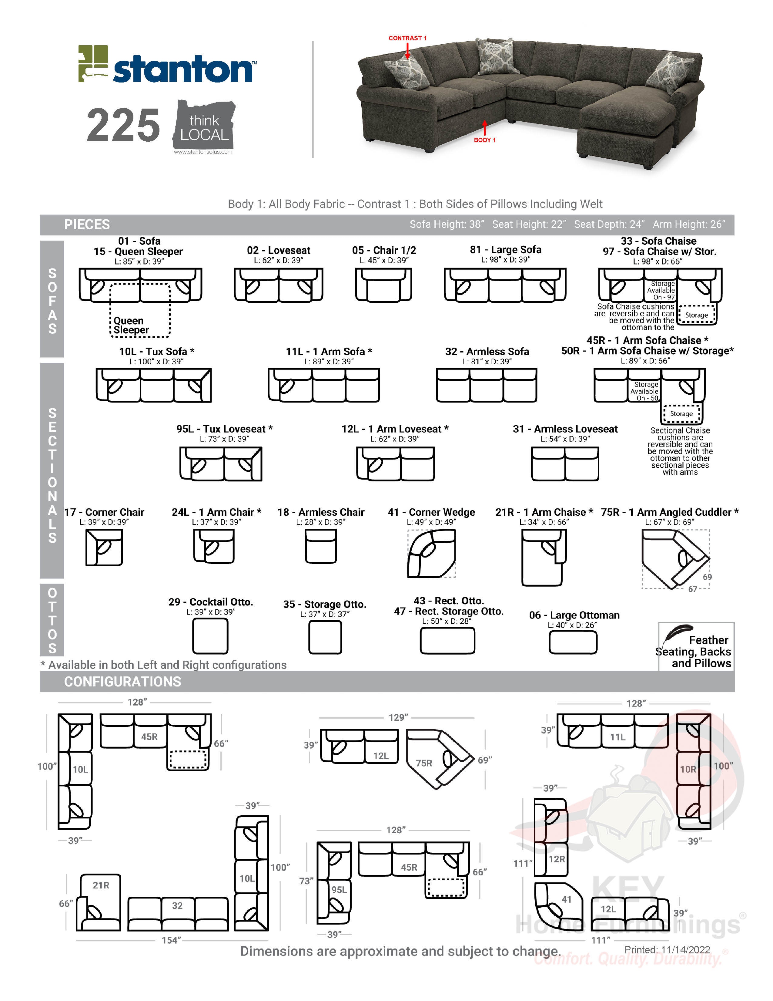 Stanton Sofa 22501 Portland, OR Key Home Furnishings