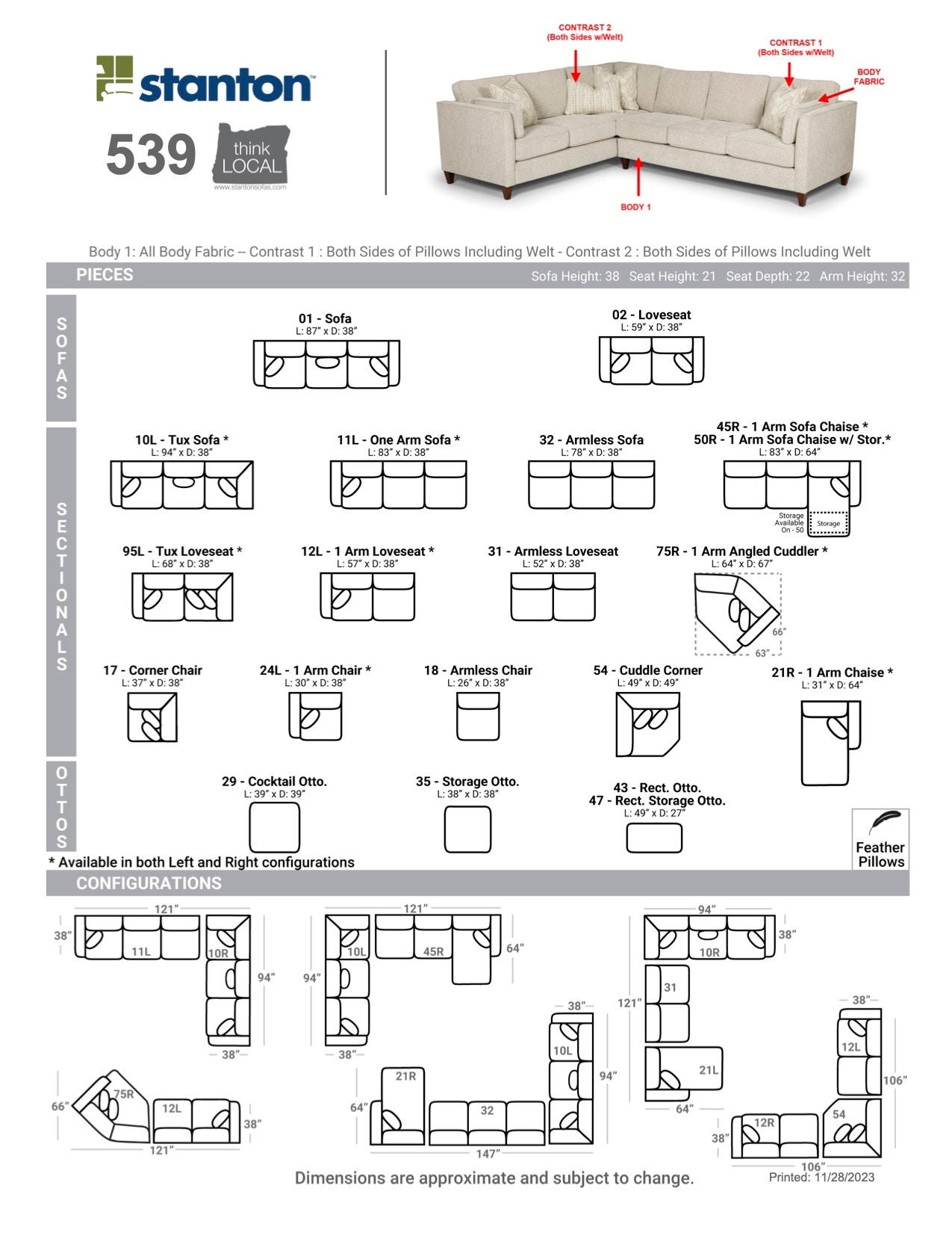 Stanton Sofa 53901 Portland, OR Key Home Furnishings