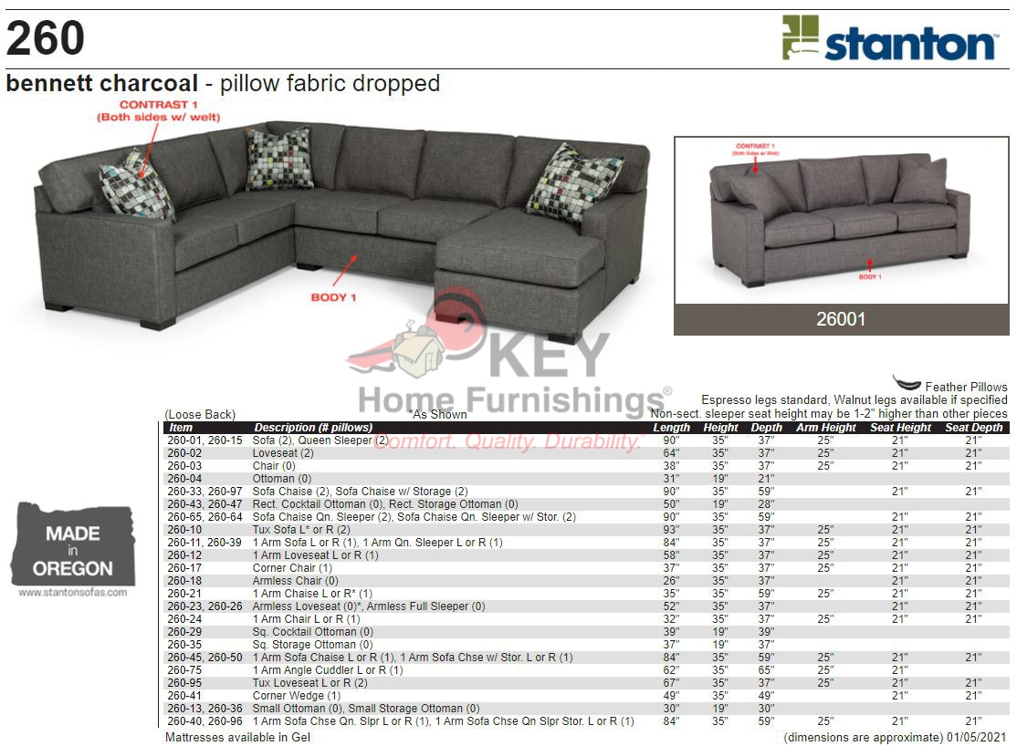 Stanton Sofa 26001 Portland, OR Key Home Furnishings