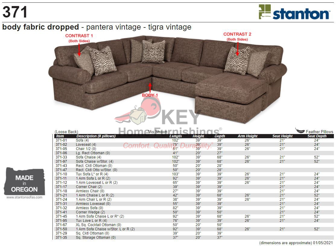 すたんとん Stanton 37117 Corner Chair - Portland, OR | Key Home Furnishings