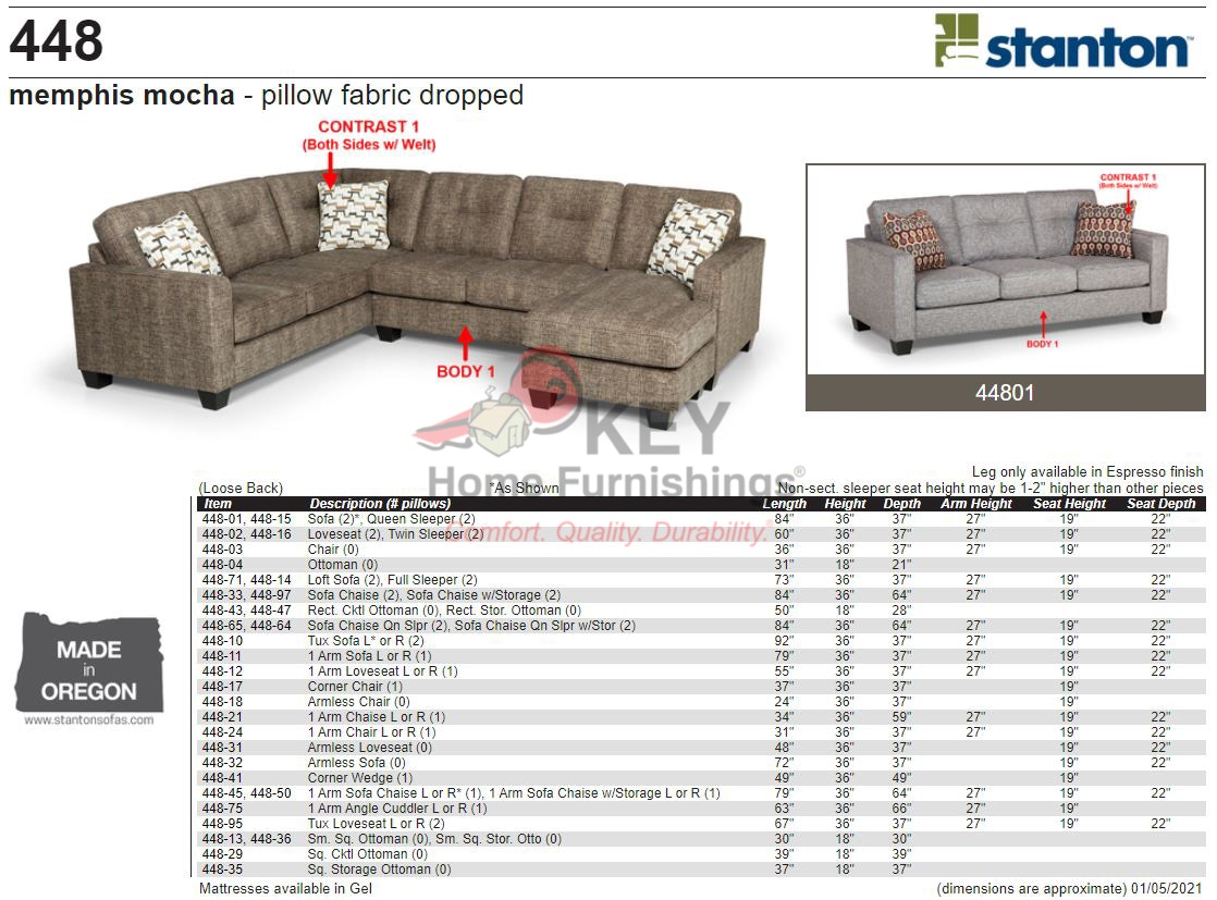 Stanton Sofa 44801 Portland, OR Key Home Furnishings