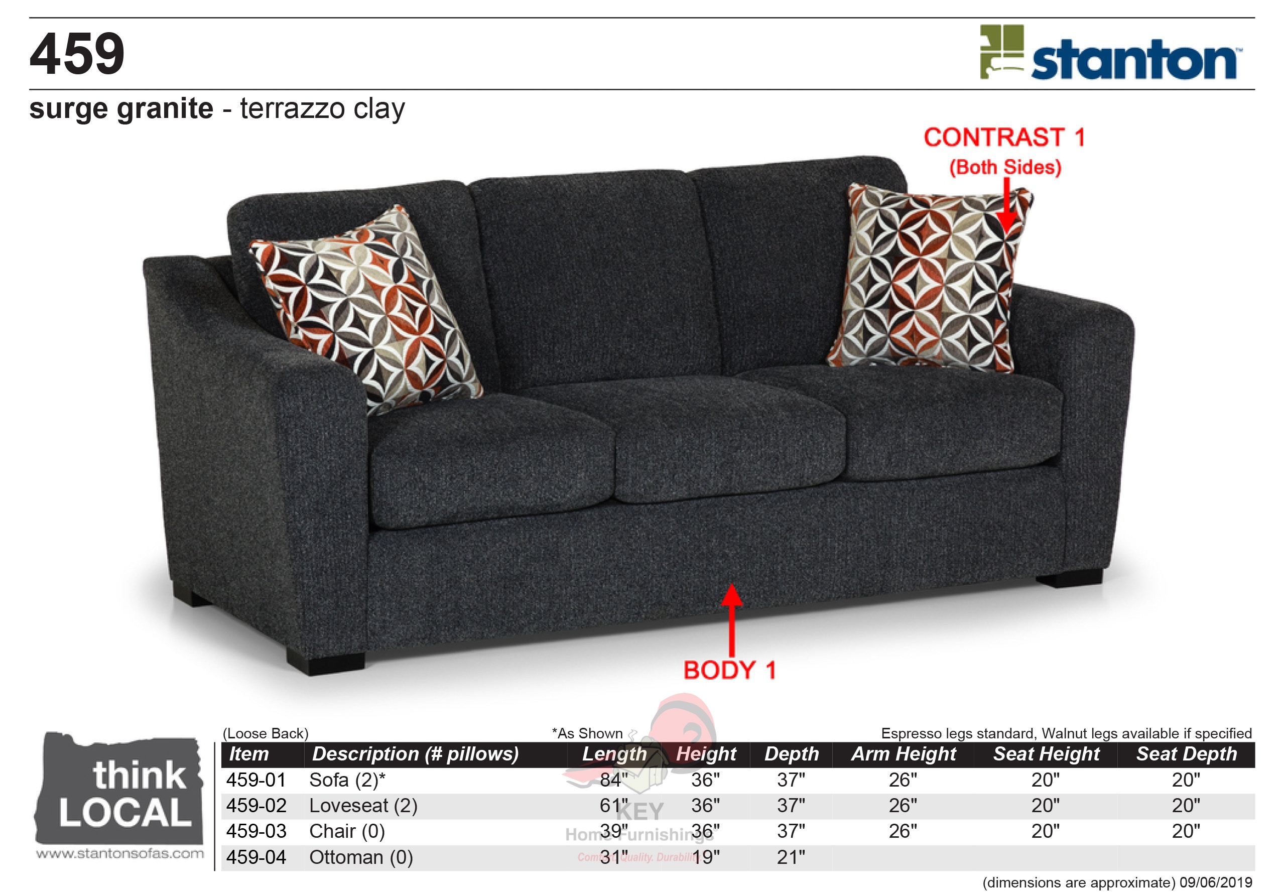 Stanton Sofa 45901 Portland Or Key Home Furnishings