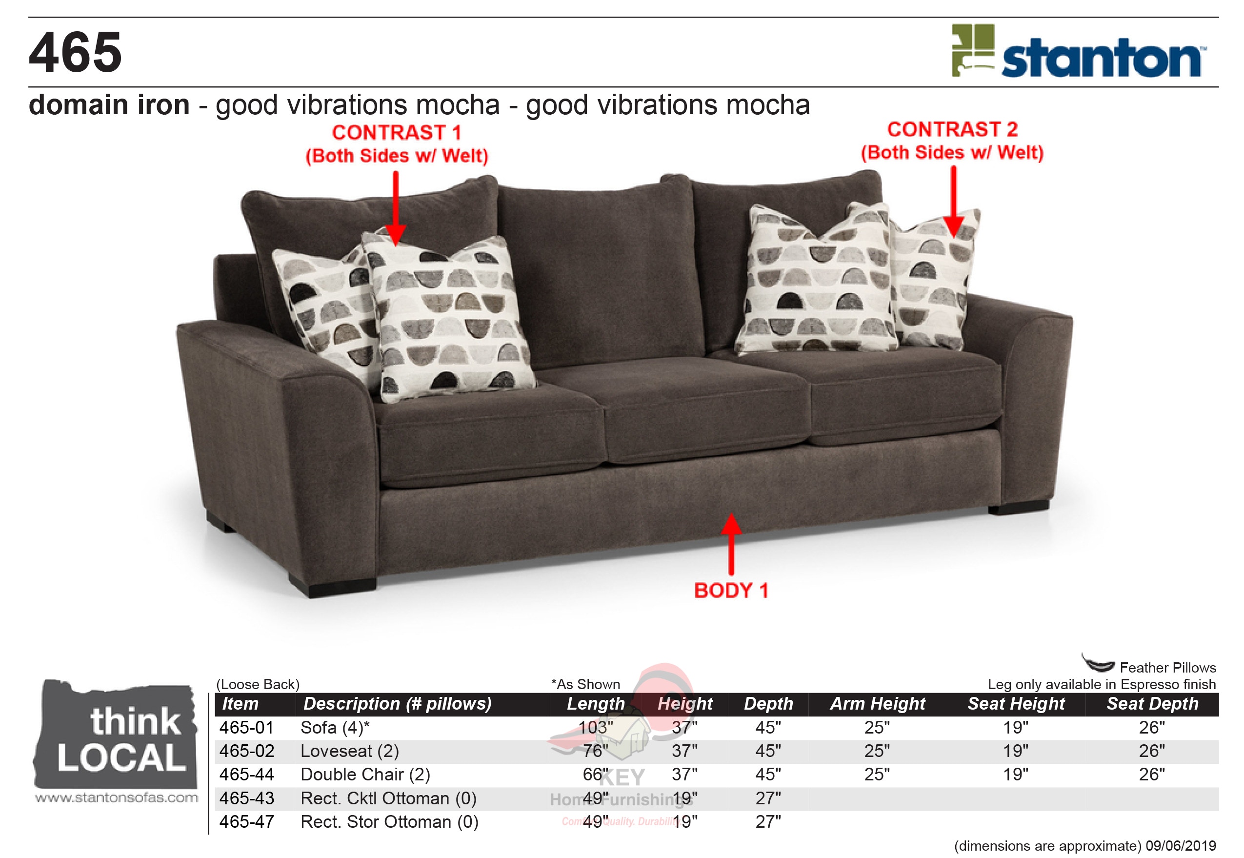 Stanton Sofa 46501 Portland Or Key Home Furnishings