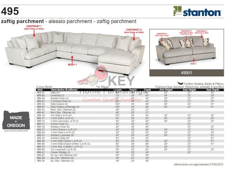 Stanton 495 Sofa Portland, OR Key Home Furnishings