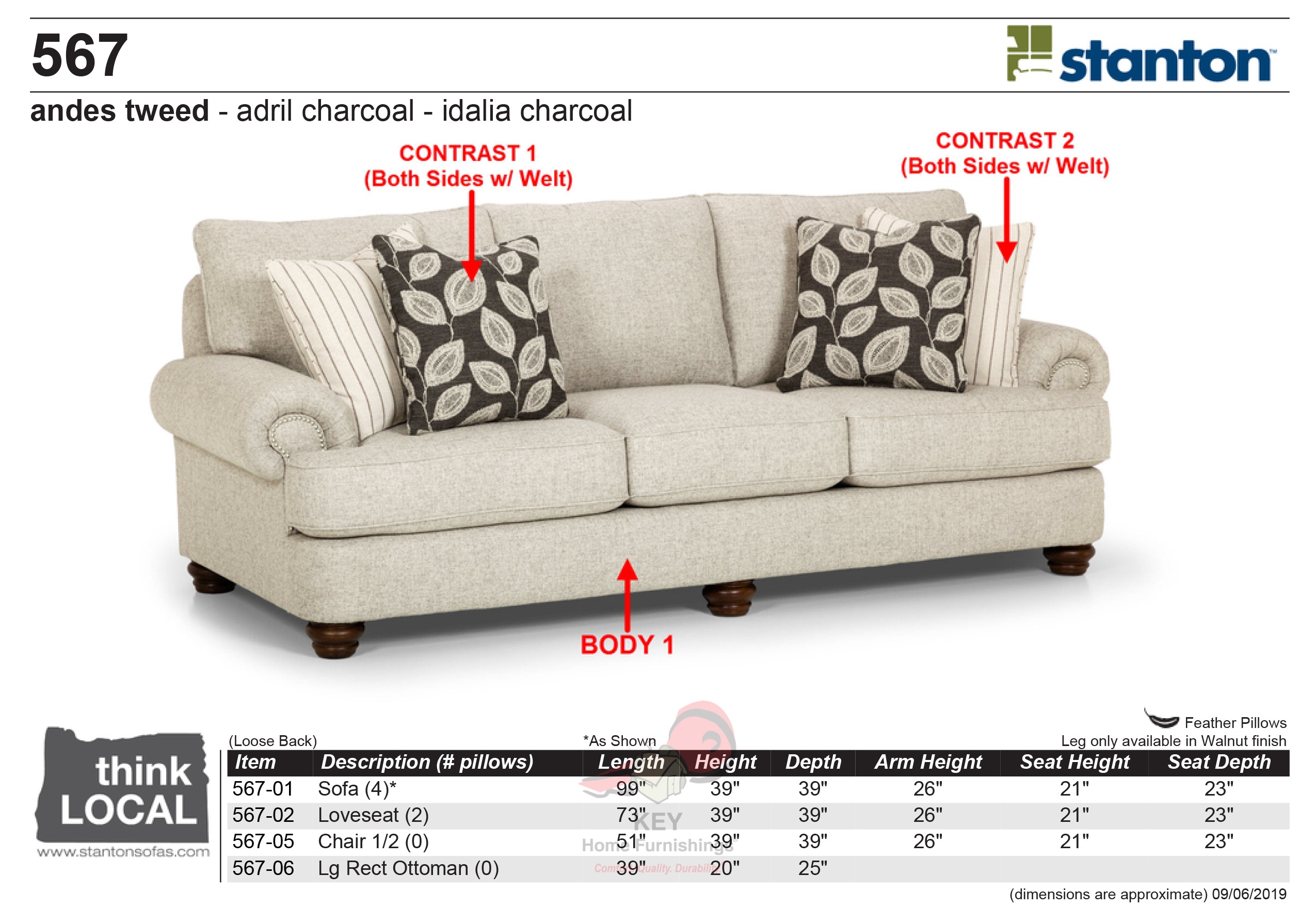 Stanton Sofa 56701 Portland Or Key Home Furnishings