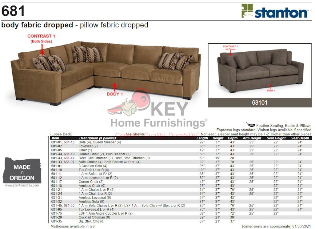 Stanton Sofa 68101 - | Key Home Furnishings