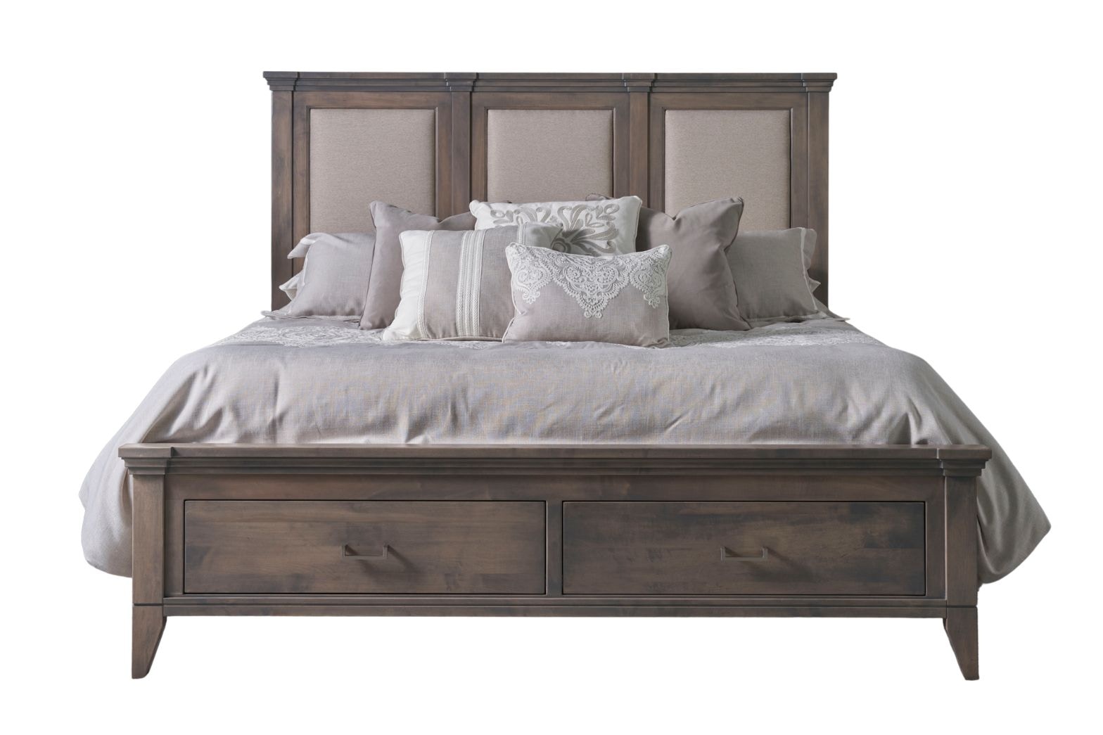 Yutzy Champagne Upholstered Crown Panel Bed 41100-UPH