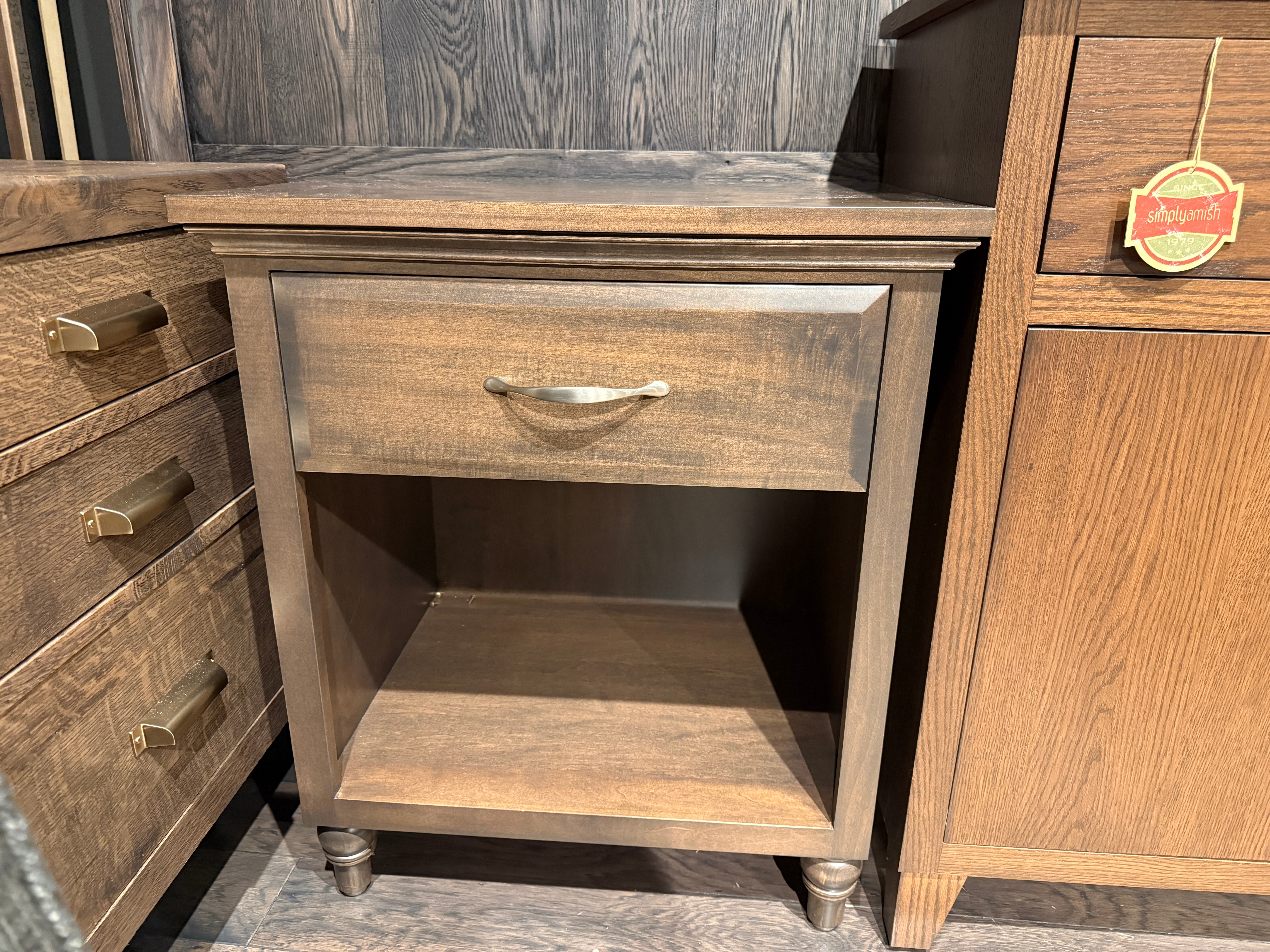 Simply Amish "Style Your Own" Nightstand. Rawhide on Maple. 13-SN08A1-C