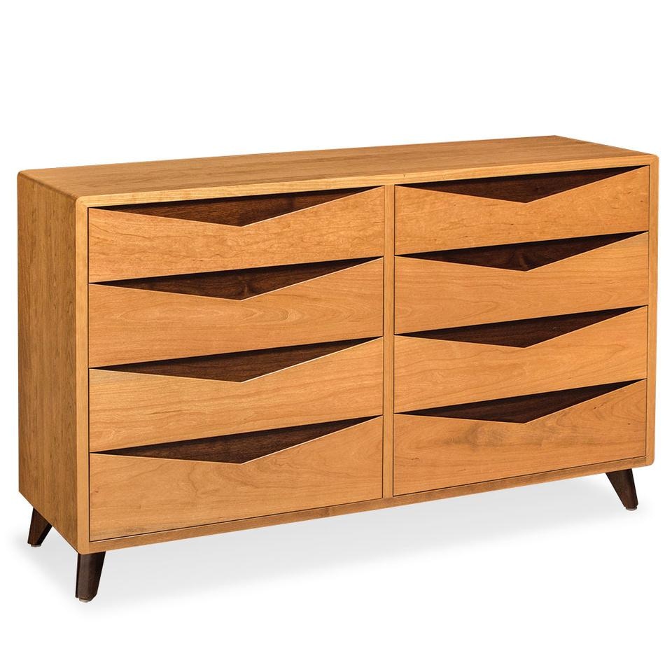 Simply Amish Elroy Collection - 8 Drawer Dresser. 2-tone standard. SSELR-08H2