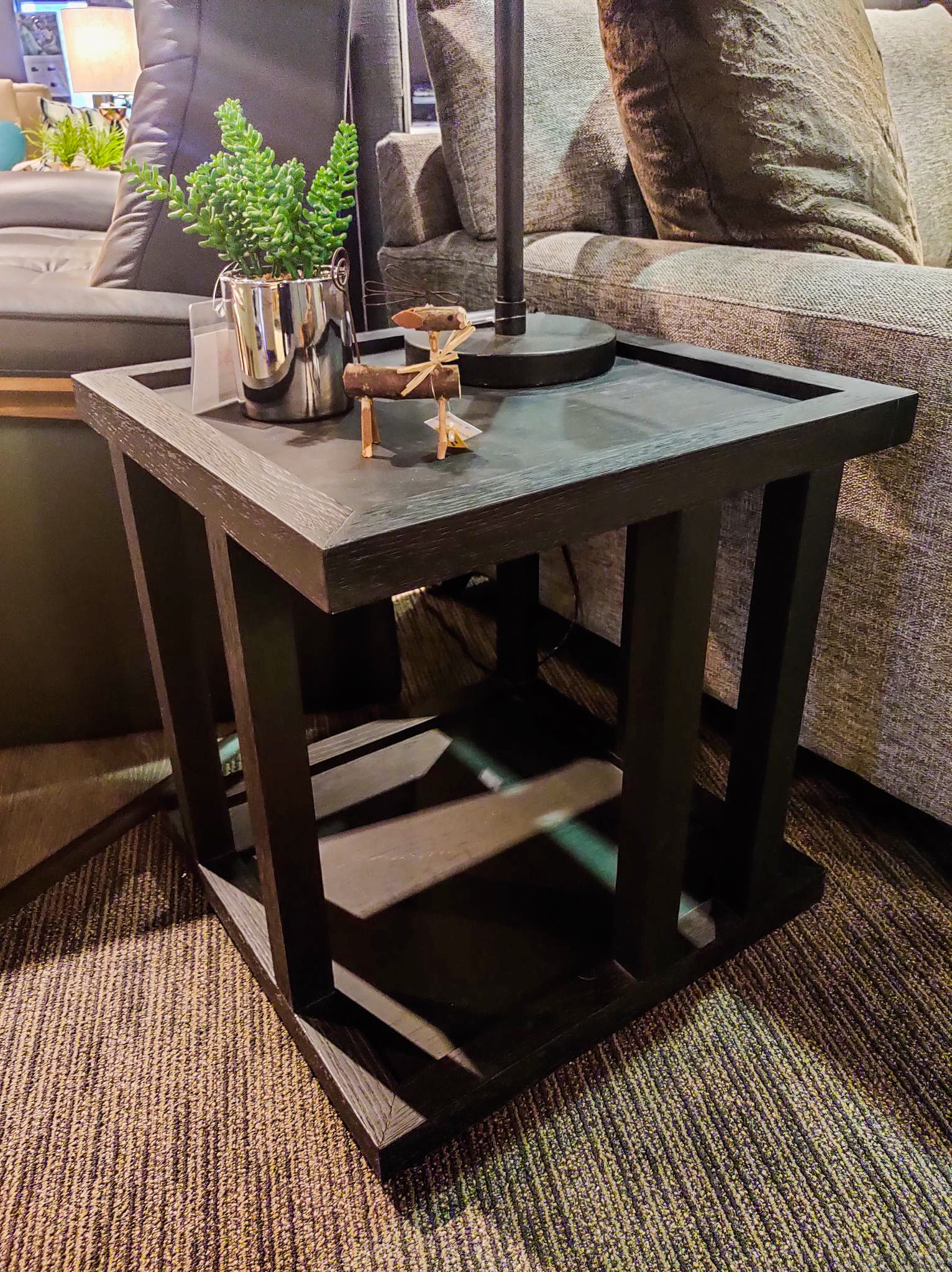 Clearance Drifted Black Oak End Table FLOETBFH911066926 Treeforms