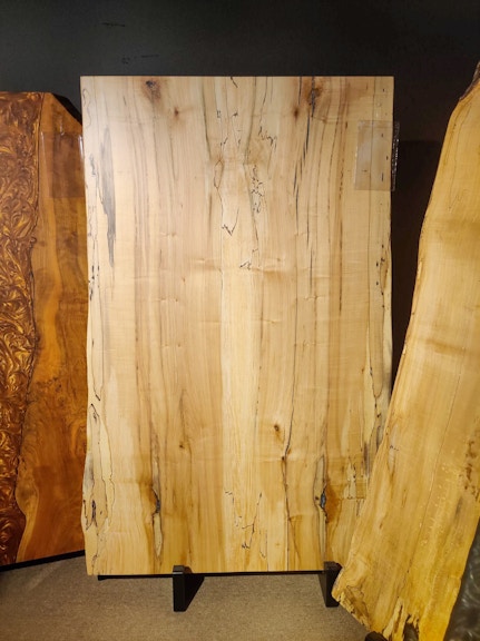 5A Spalted Curly Maple Microlumber Bookmatch with Live Edge 23 X 31 X 1/2  (NWT-7985C)