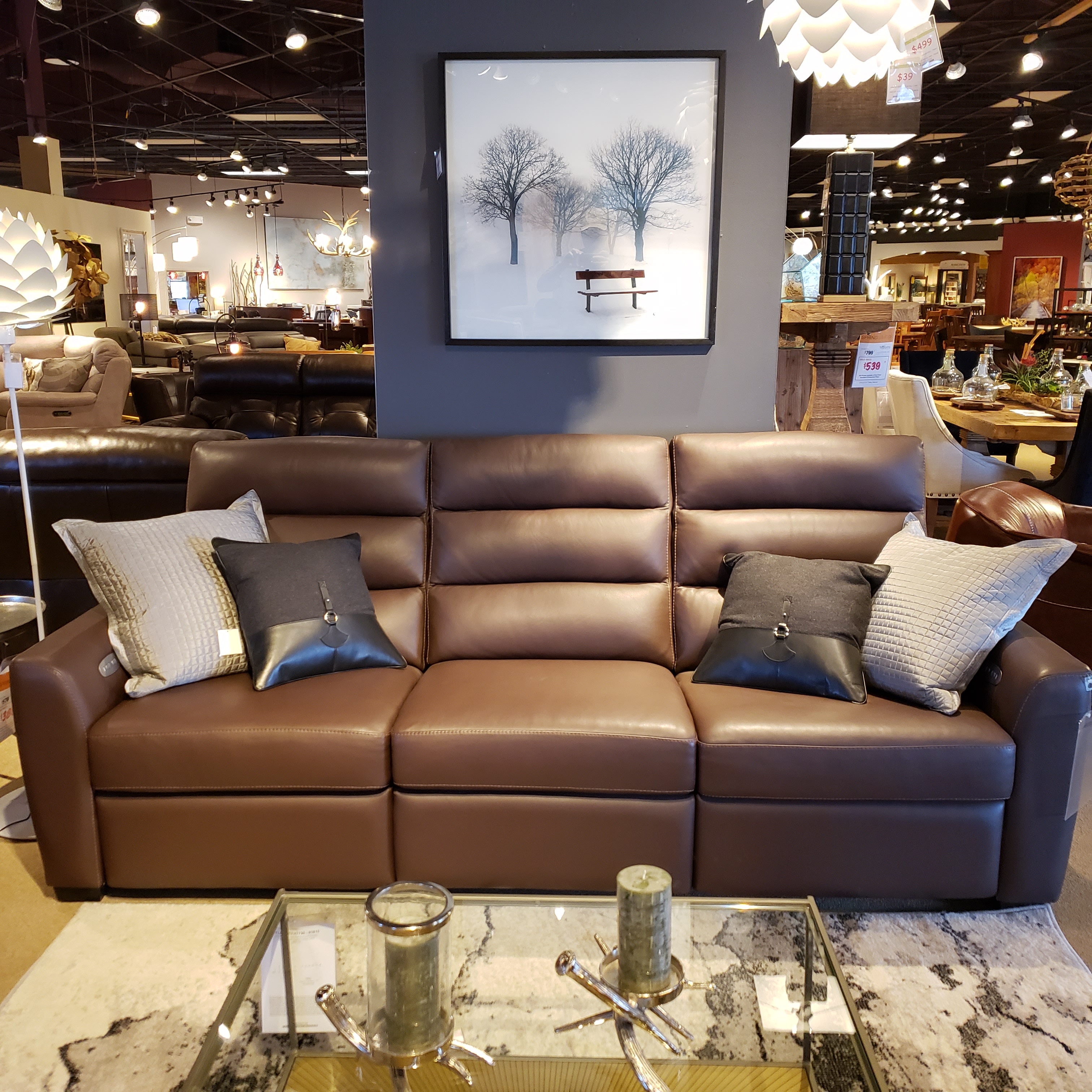 Clearance leather store couch