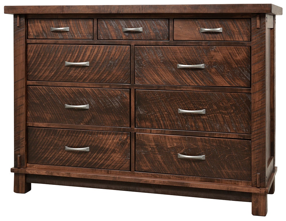Ruffsawn Furniture Bedroom Timber 9 Drawer Dresser Tmd4562