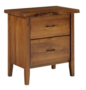 Fusion Designs Bedroom Victor Live Edge 2 Drawer Nightstand Vins