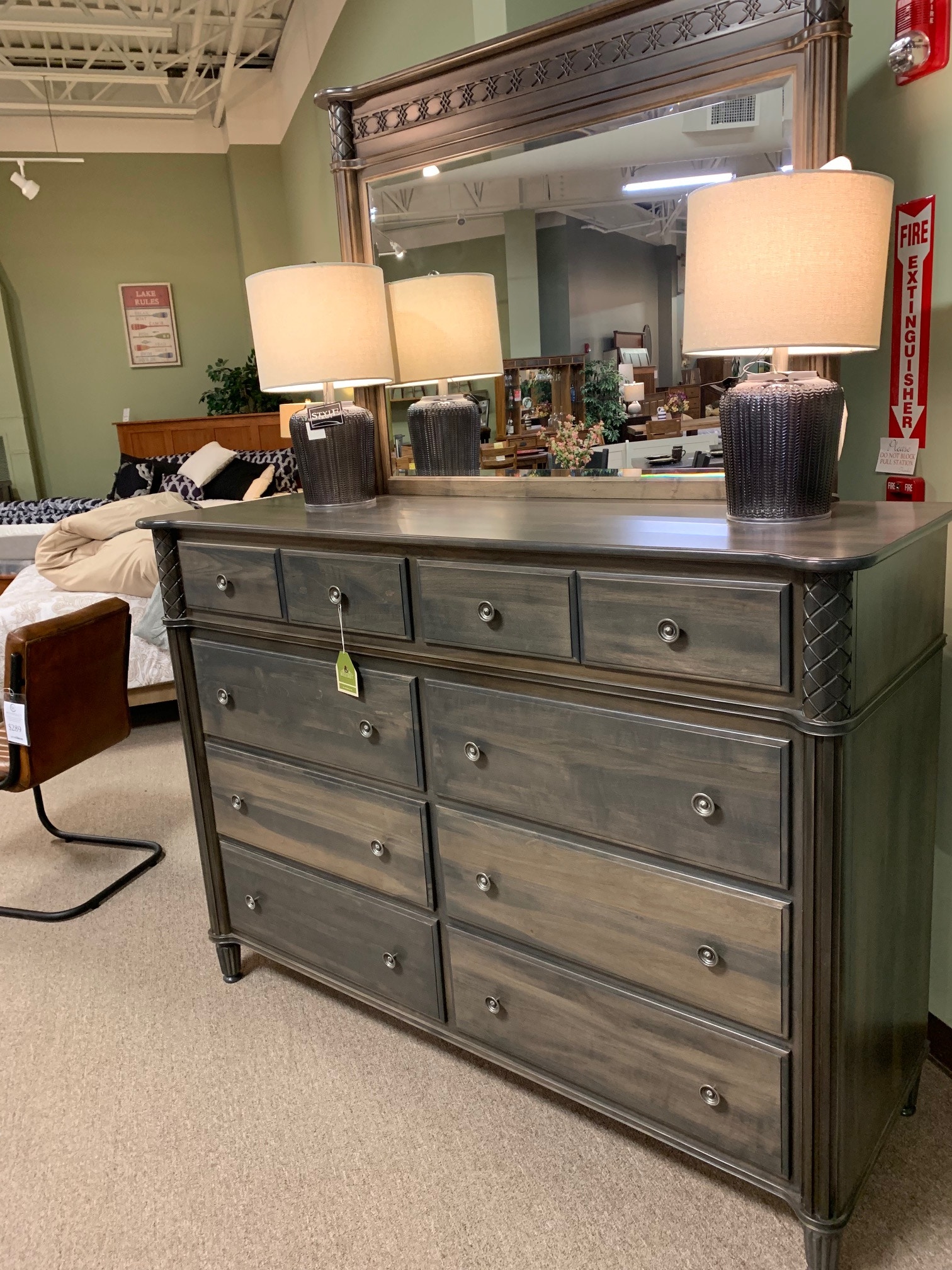 Amish Dresser Mirror Set