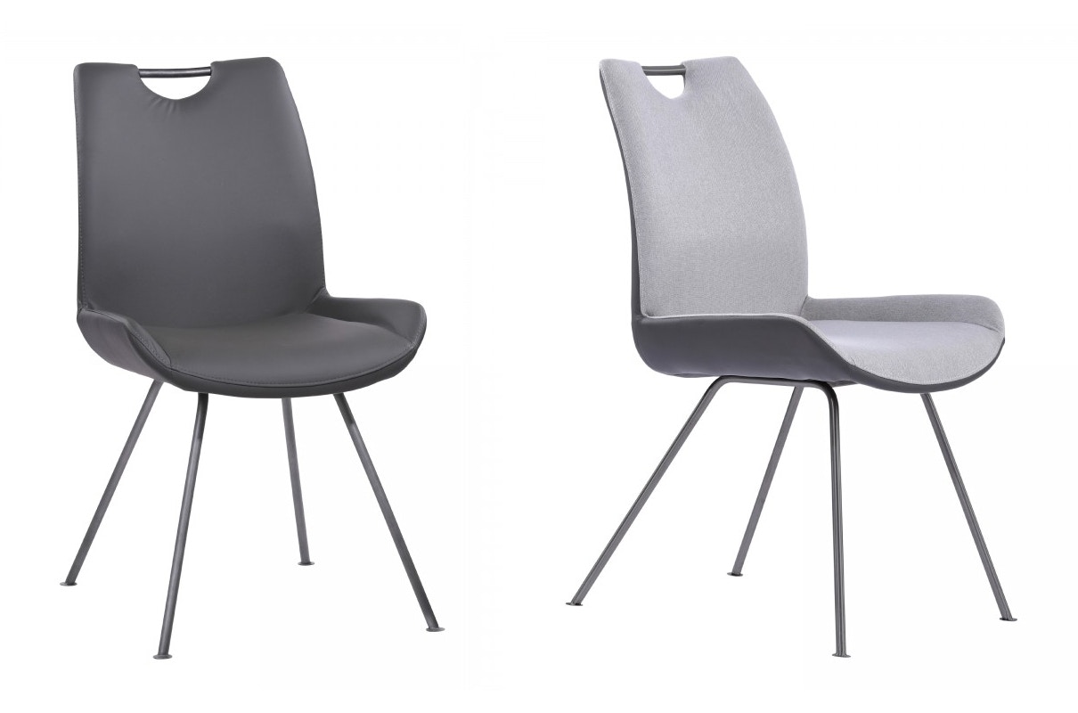 Coronado Contemporary Dining Chair In Grey Powder Coated Finish