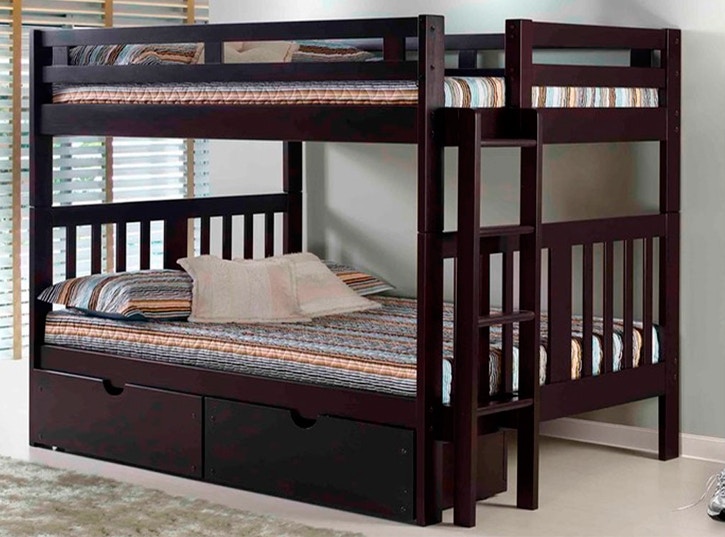 short twin over full bunk bed