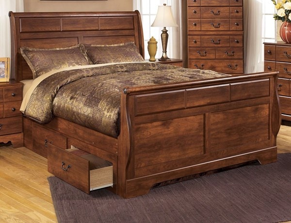 Ashley Bedroom Timberline Queen Sleigh Bed W Underbed