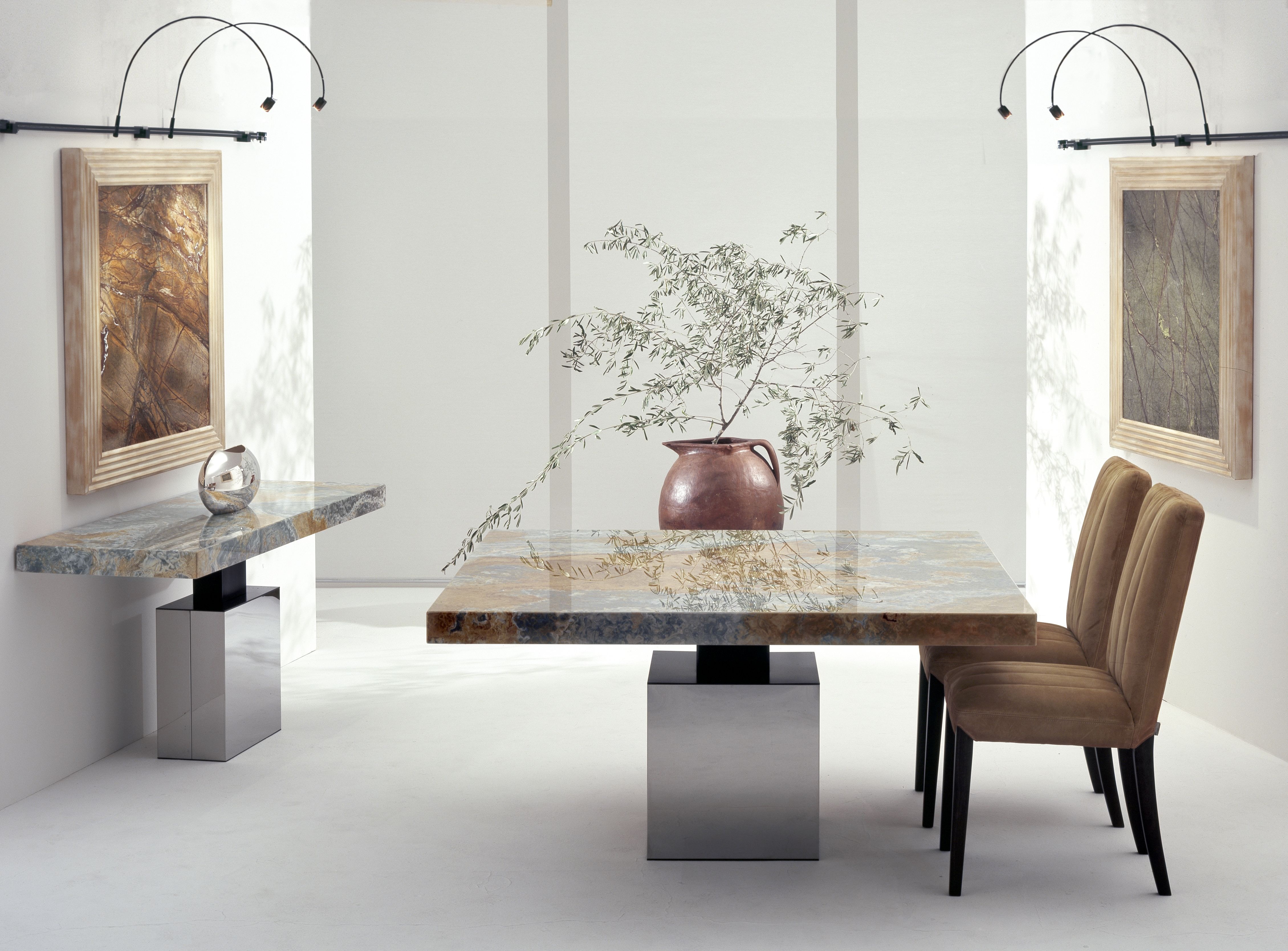 stone square dining table