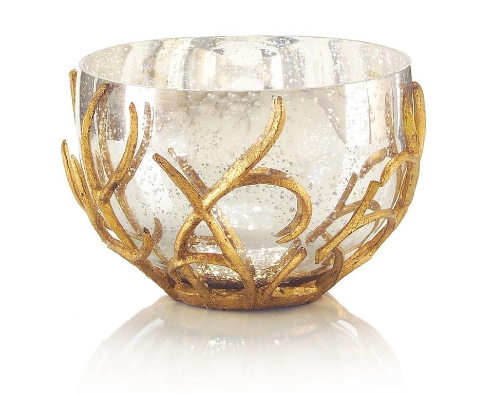 John Richard Accessories GOLD BRANCH ENCASED BOWL JRA-9114 - Noel