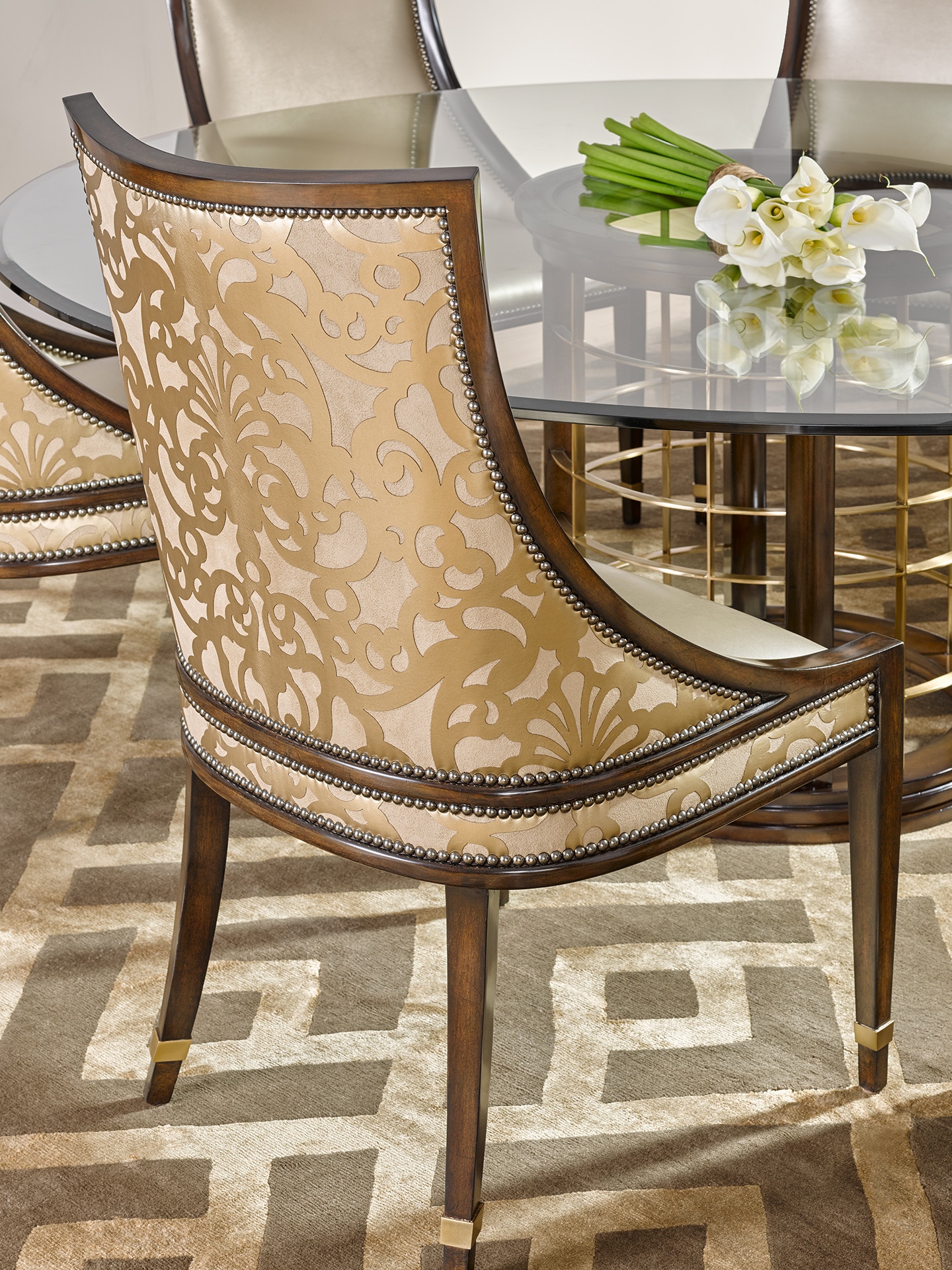 Marge Carson Casual Dining Lake Shore Drive Side Chair LDR65 Noel Furniture Houston, TX