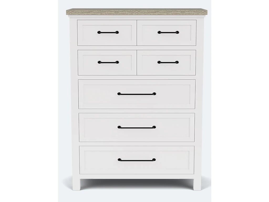 Riverside Furniture Cora Wood Five Drawer Chest in Cloud White & Fog Gray - 37265 Riverside Furniture Cora Wood Five Drawer Chest in Cloud White & Fog Gray - 37265