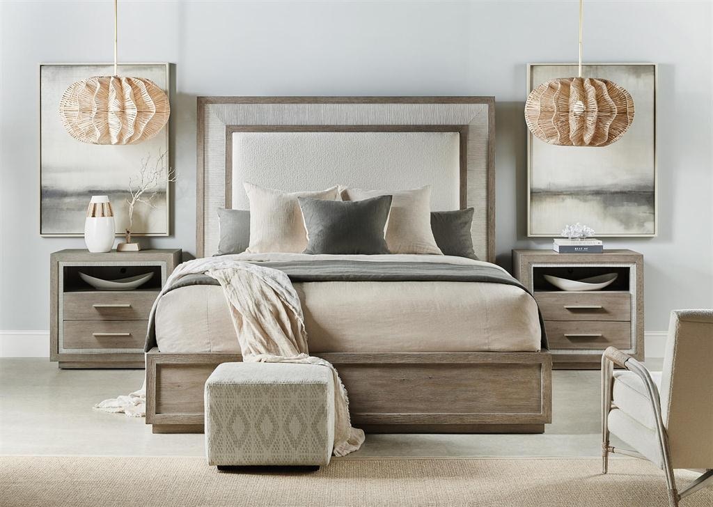 Hooker Furniture Bedroom Rookery King Upholstered Panel Bed 65818 Matter Brothers Furniture
