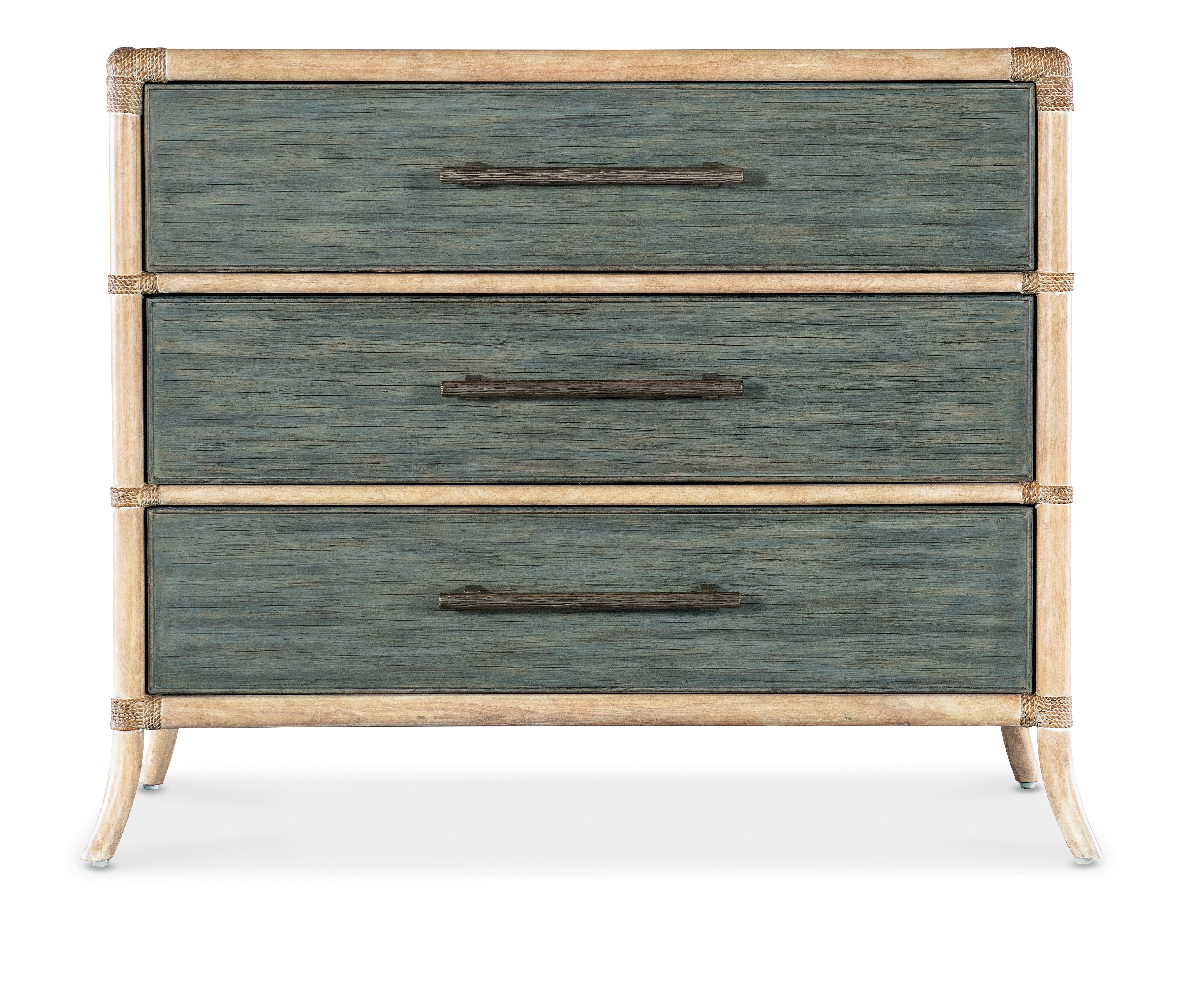blue and white zimmermann dress Roosevelt 3 Drawer Dresser/Nightstand in Blue – Maison de Kristine main image 1