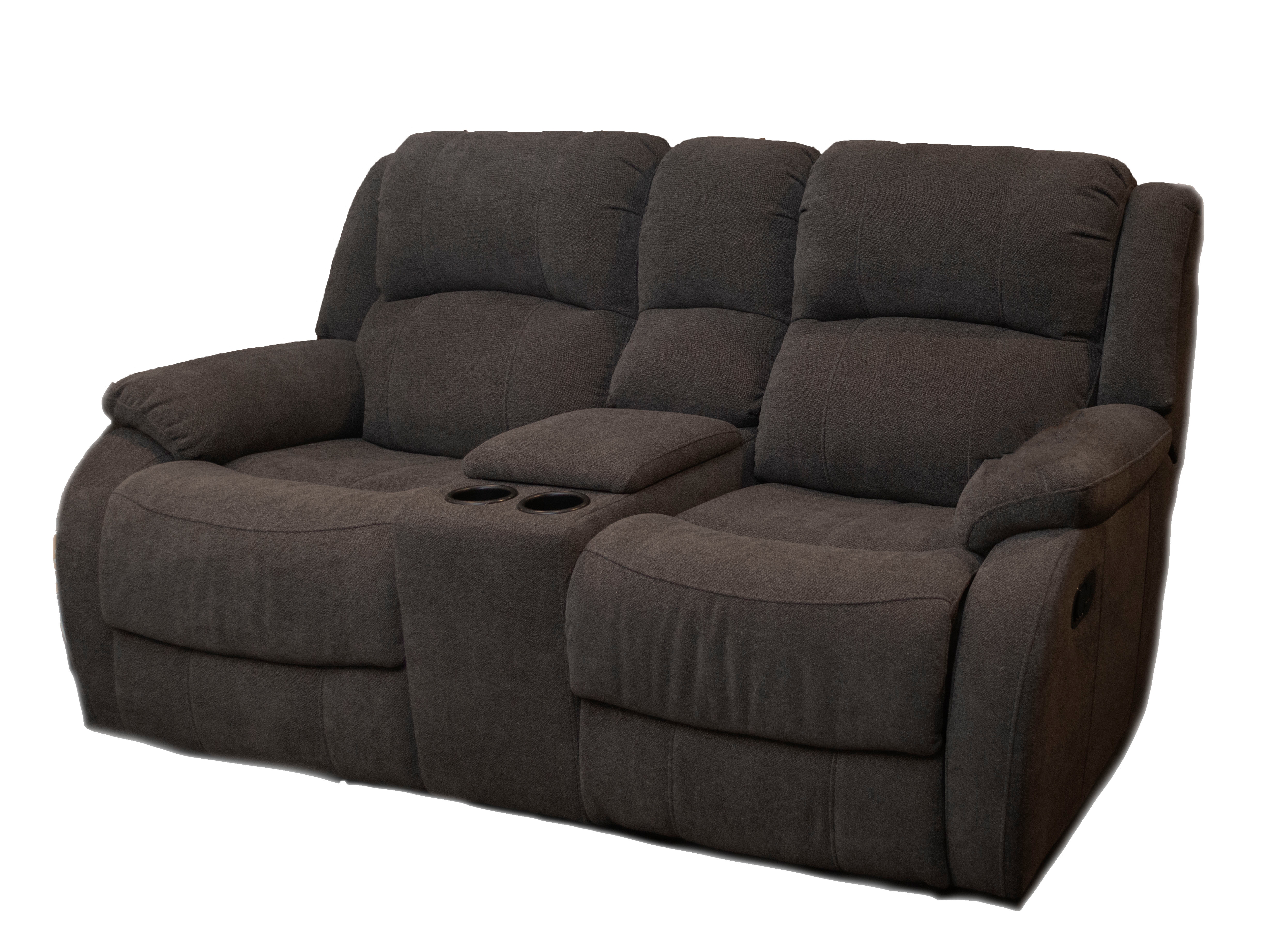 Kuka Reclining Loveseat w/Console -KM.181 2(2A)CX (ELITE CHARCOAL)