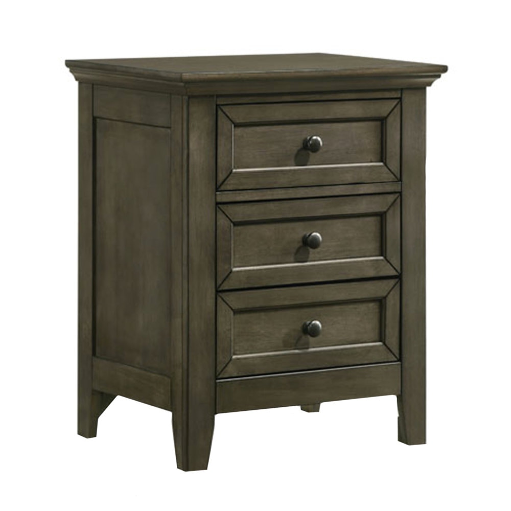 Intercon 3 Drawer Nightstand SM-BR-8803-GRY-C