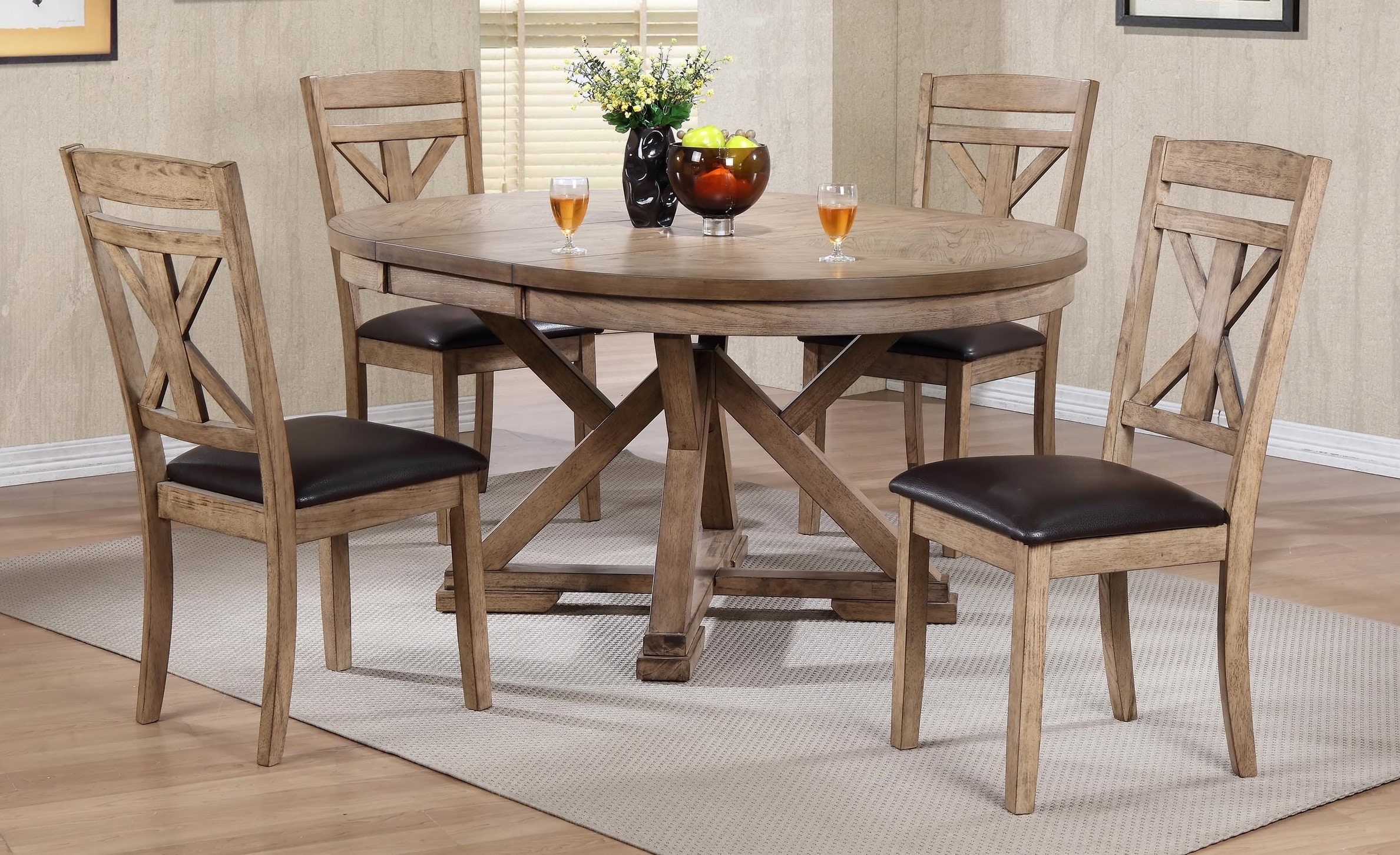 round pedestal dining table with butterfly leaf