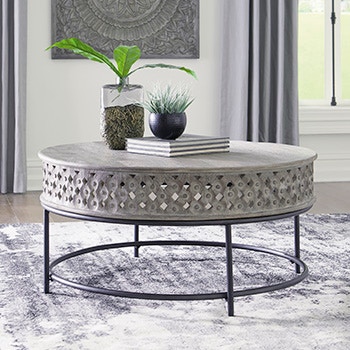 signature design by ashley round coffee table