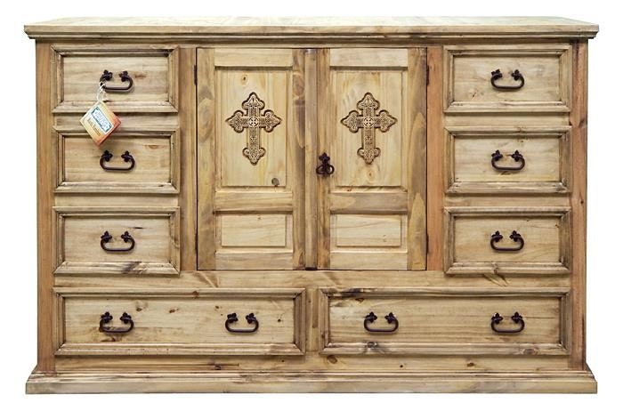 02 1 10 02 D Crs Mansion Dresser W Cross American Oak And