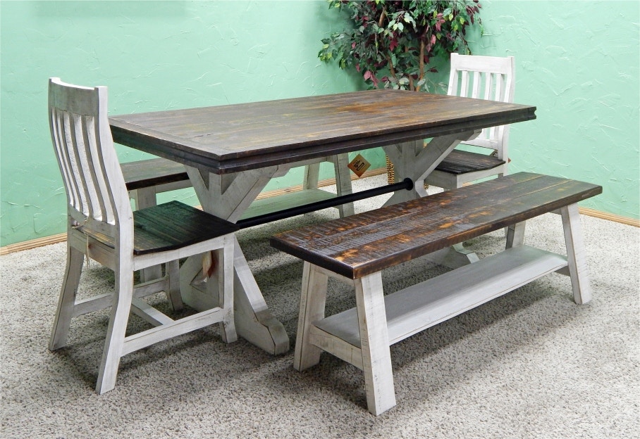 dining table with 2 benches
